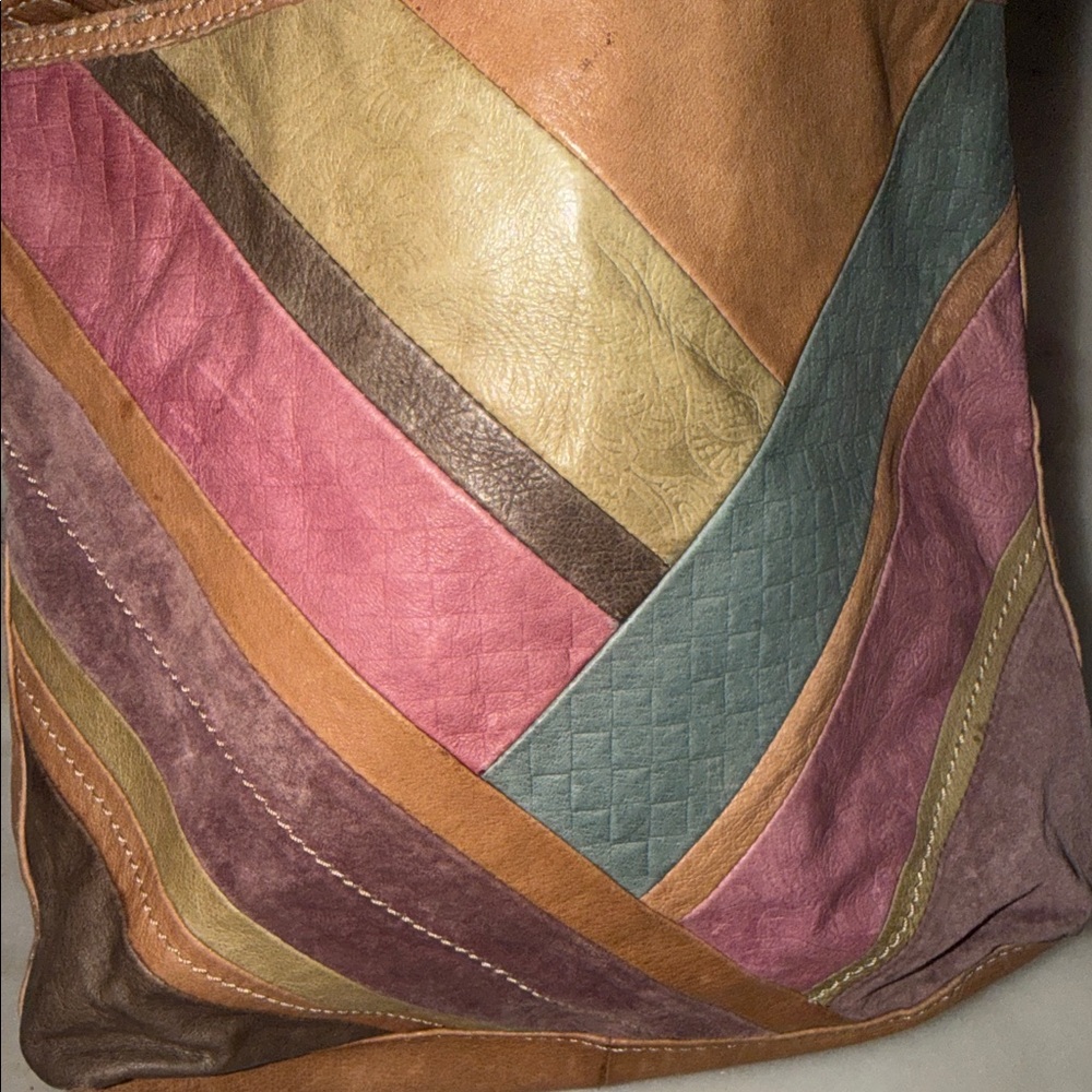 Multicolor Patchwork Leather Handbag - image 5